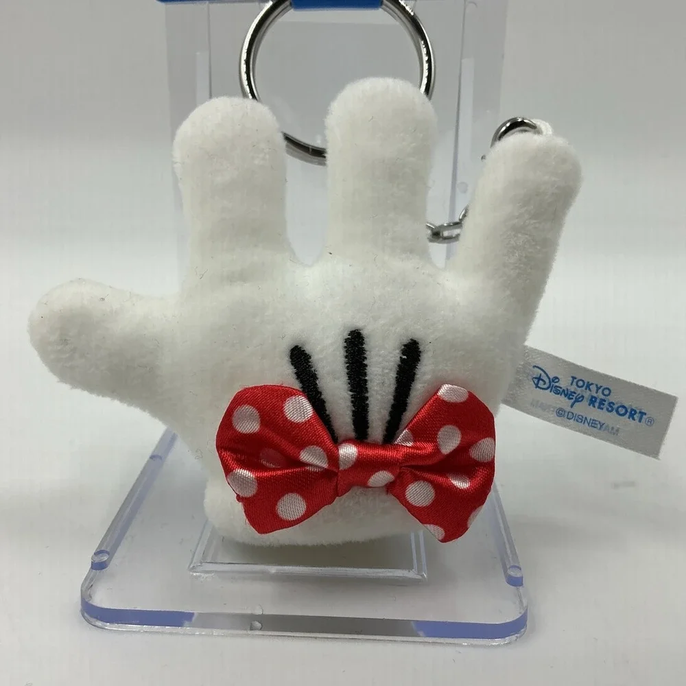 Disney‎ Tokyo Minnie Mouse Mini Hand Glove Shape Keychain Disneyland Japan